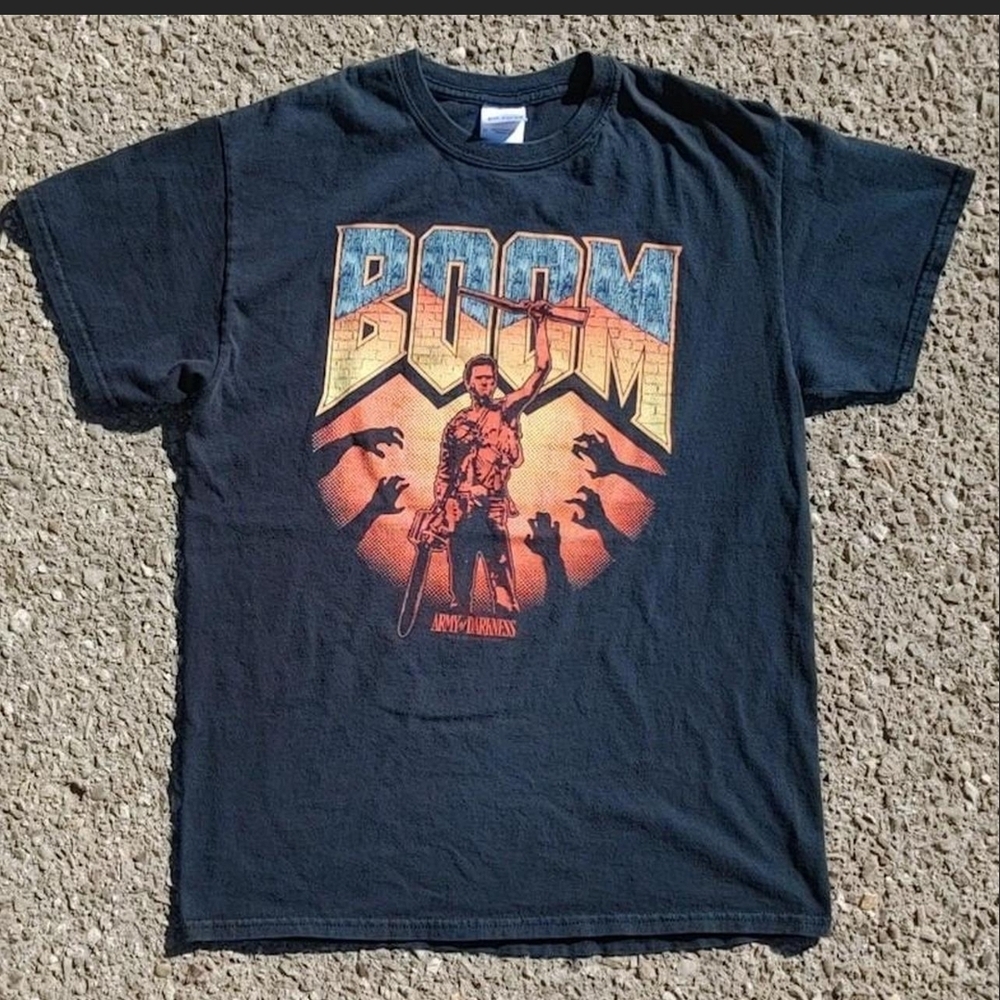 Vtg 2014 Amy of Darkness Movie Promo T-Shirt Gildan Heavy Cotton Black Medium M